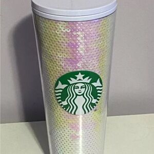 Starbucks Holiday 2020 Brand New White Pink Sequins Cold Cup Venti 24 Oz Tumbler